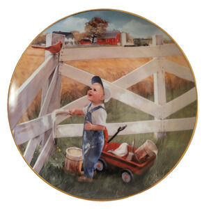 Collectible Plate Danbury Mint Little Farmhands Morning Song Zolan w/ COA #A5605